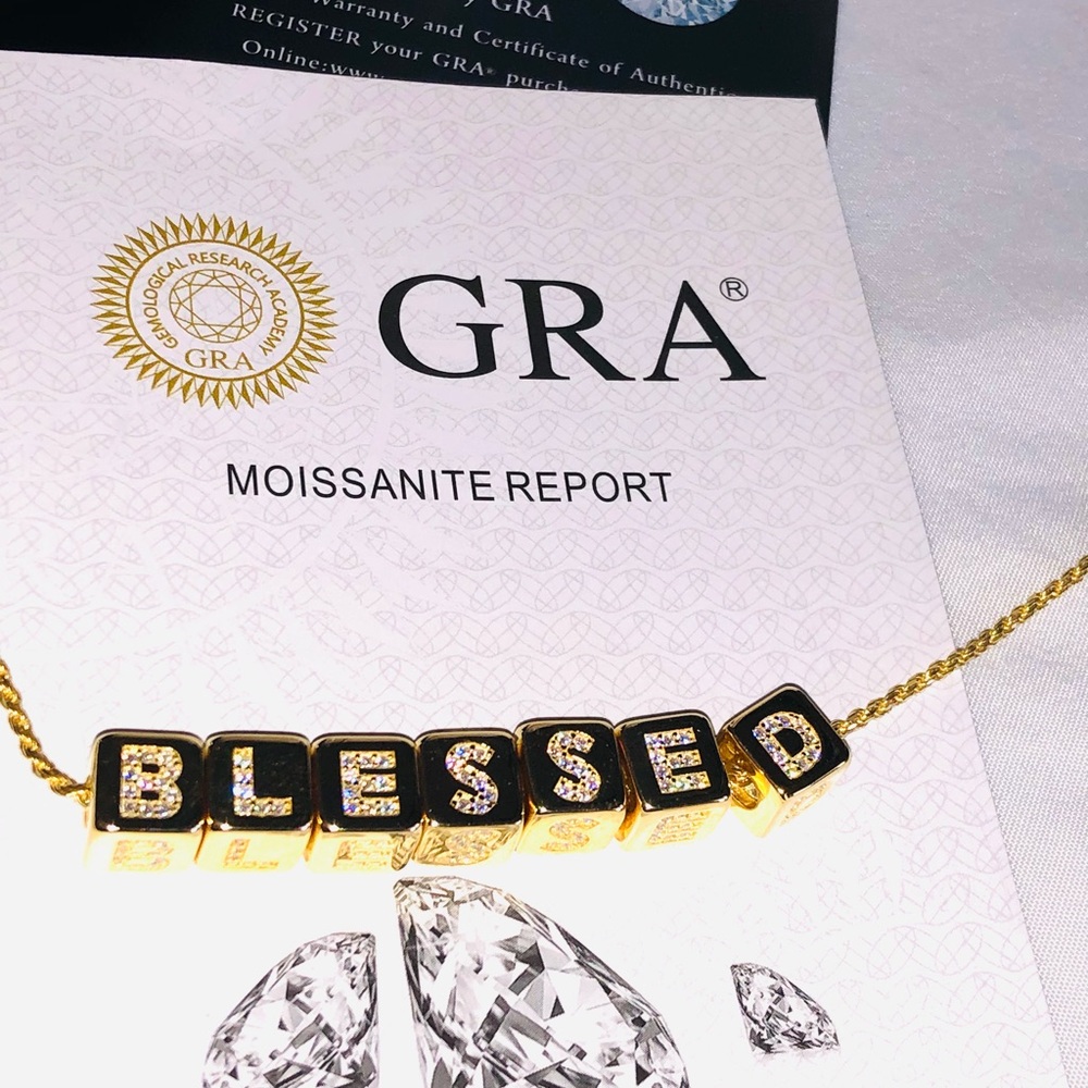VVS gra certified diamond moisannitte pendant women BLESSED passes diamond test